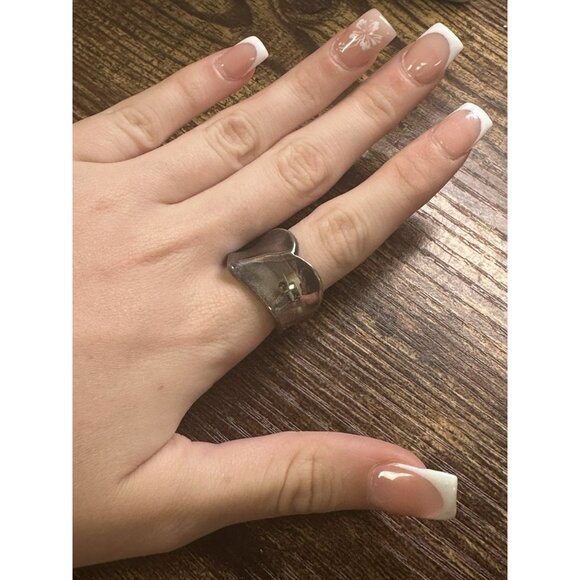 RLM Studio Sterling Silver Love Heart‎ Forgive Size 8 Designer Ring! 65 - Picture 2 of 6